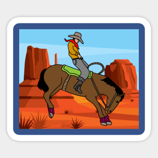 Rodeo Riding On A Horse Sticker